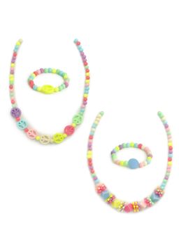 EL REGALO - Necklace and Bracelet Combo for Kids Girls Multi Color (Set of 4)